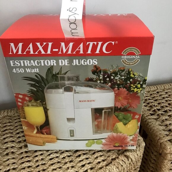 Vintage Unopened Macys Maxi-Matic Juice Extractor Juice Machine 450 Watts TS-738 - Picture 3 of 5
